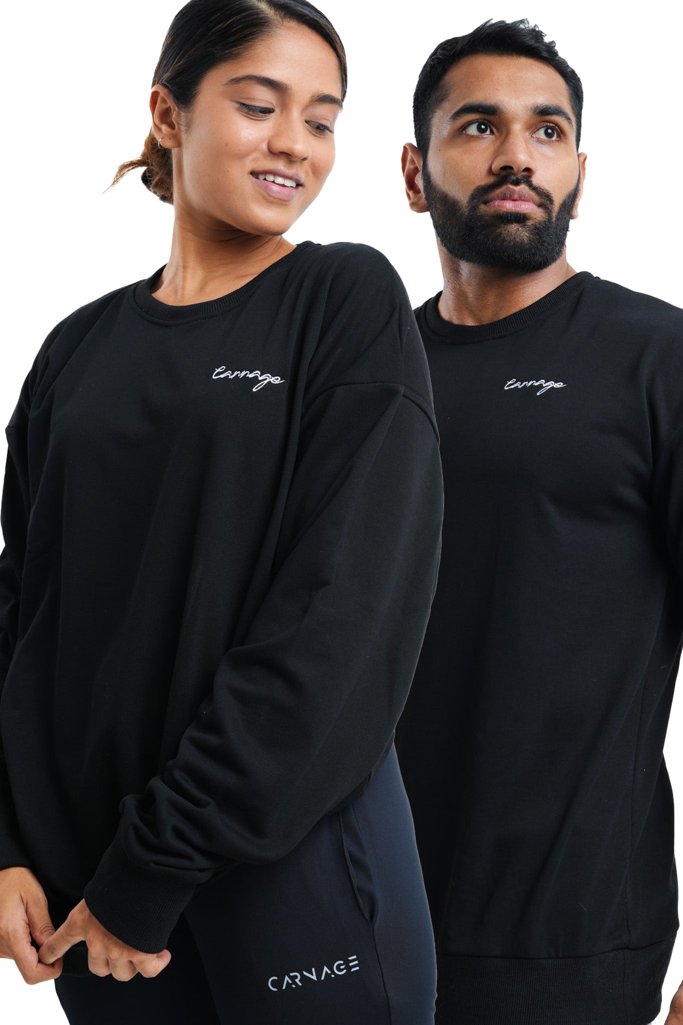 Essential Italic Sweat Shirt - Unisex - Black