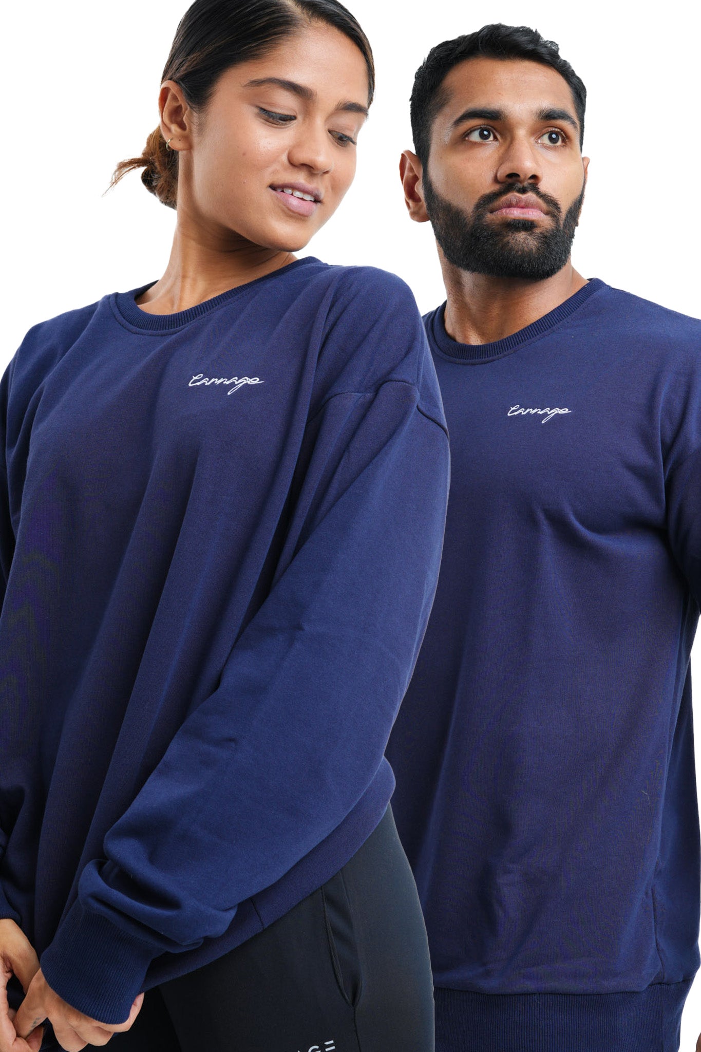 Essential Italic Sweat Shirt - Unisex- Navy Blue