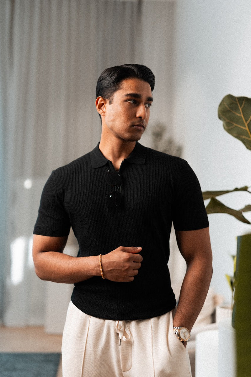 Urban 1/4 Zip Up Knit Polo