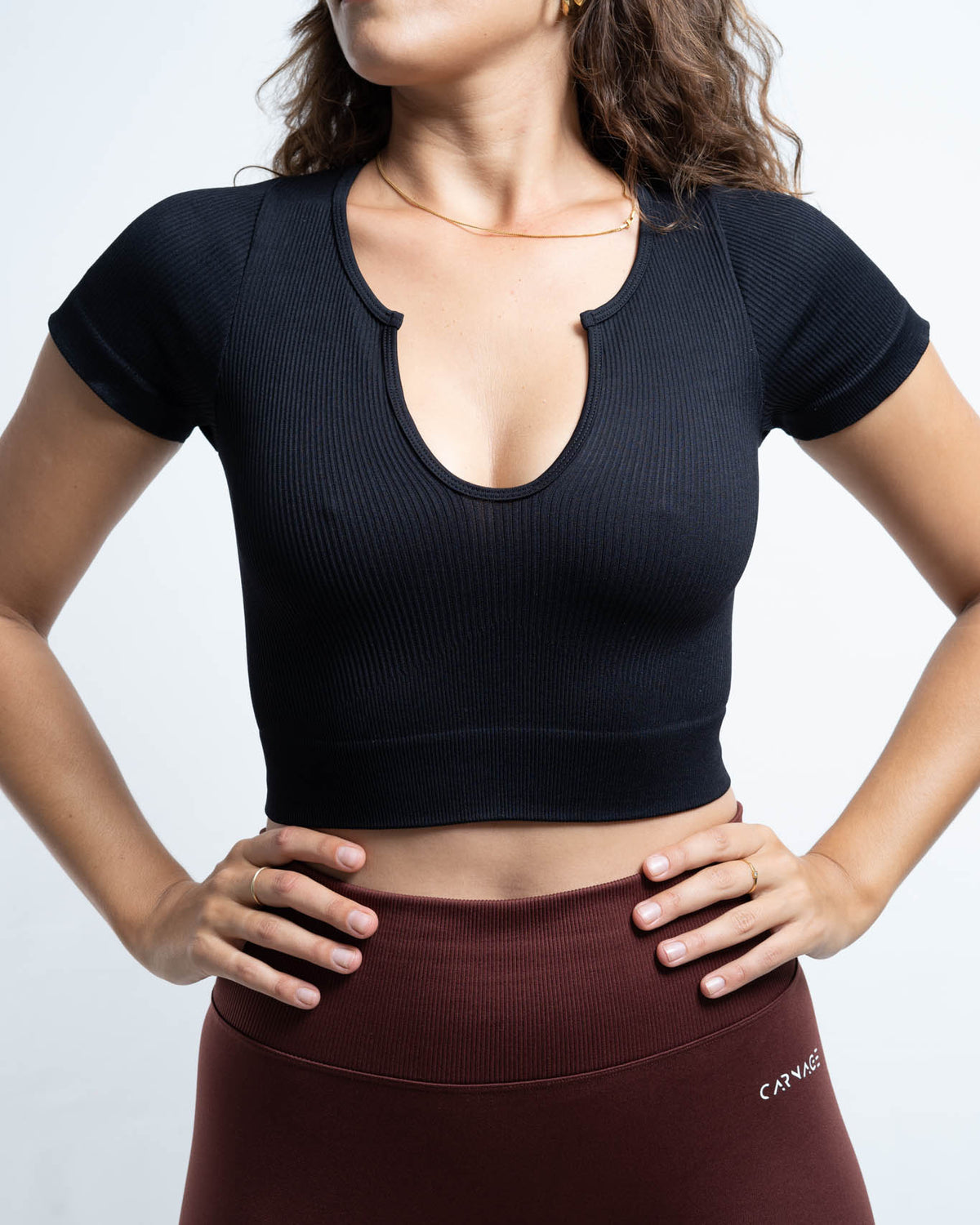 Athleisure V Neck Crop