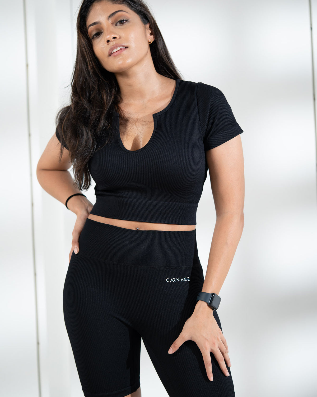 Athleisure V Neck Crop
