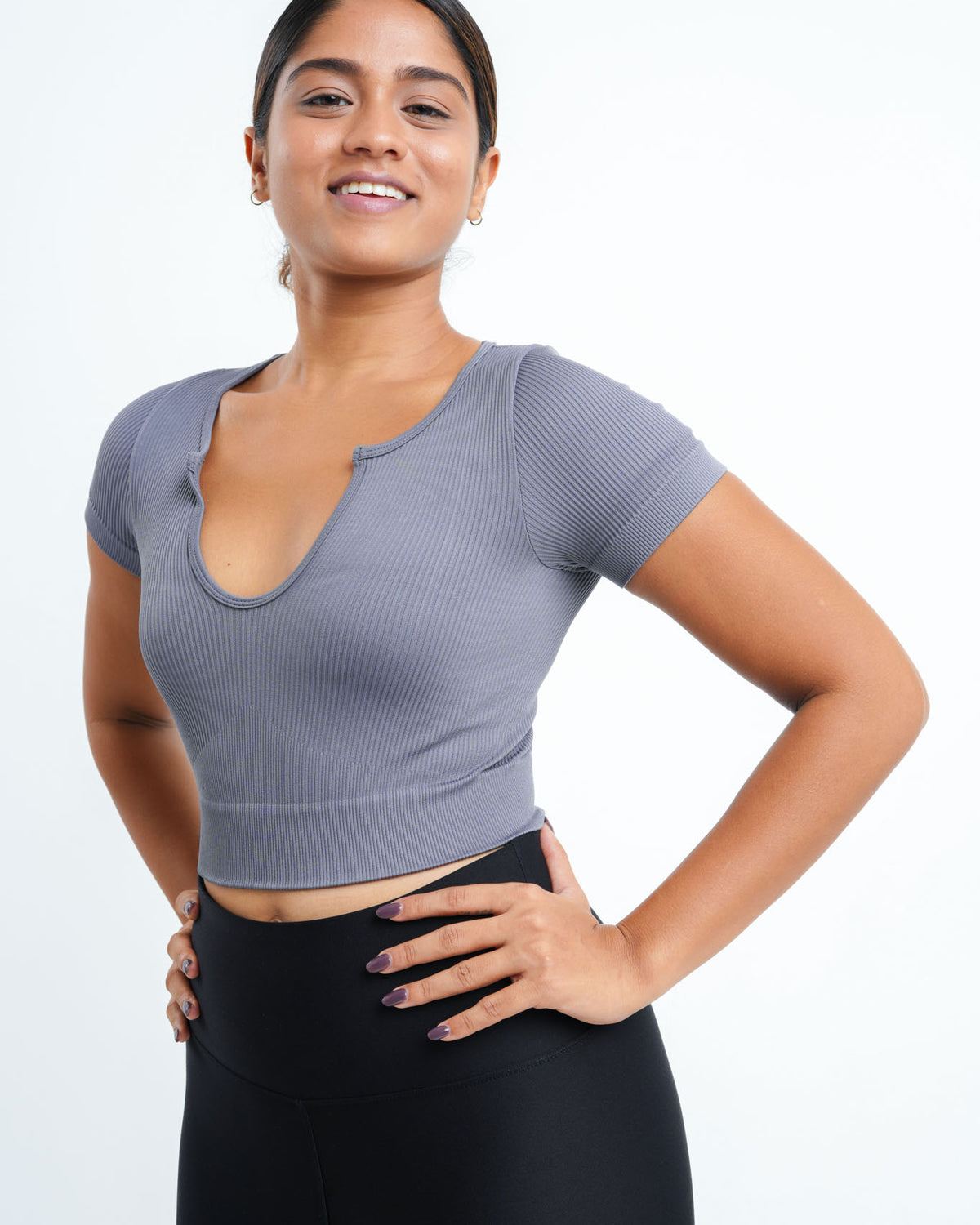 Athleisure V Neck Crop