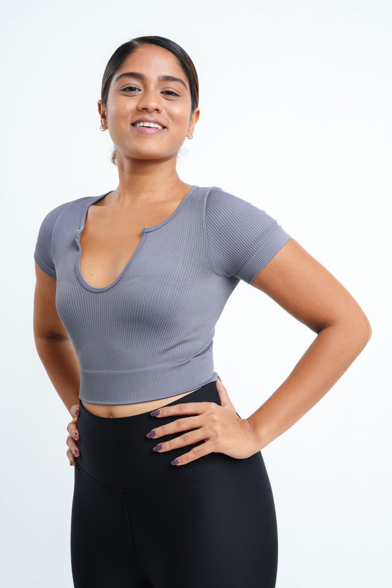 Athleisure V Neck Crop