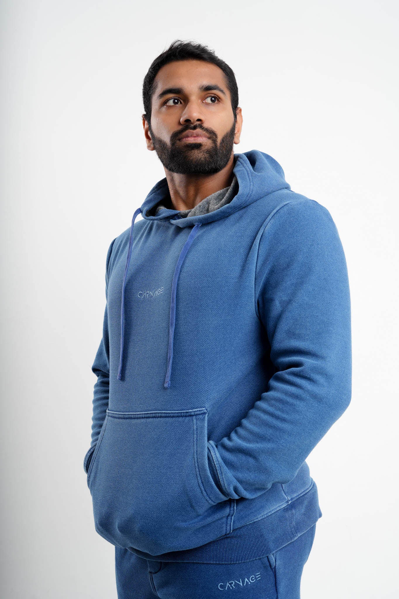 Lounge Washed Hoodie Blue Unisex Carnage