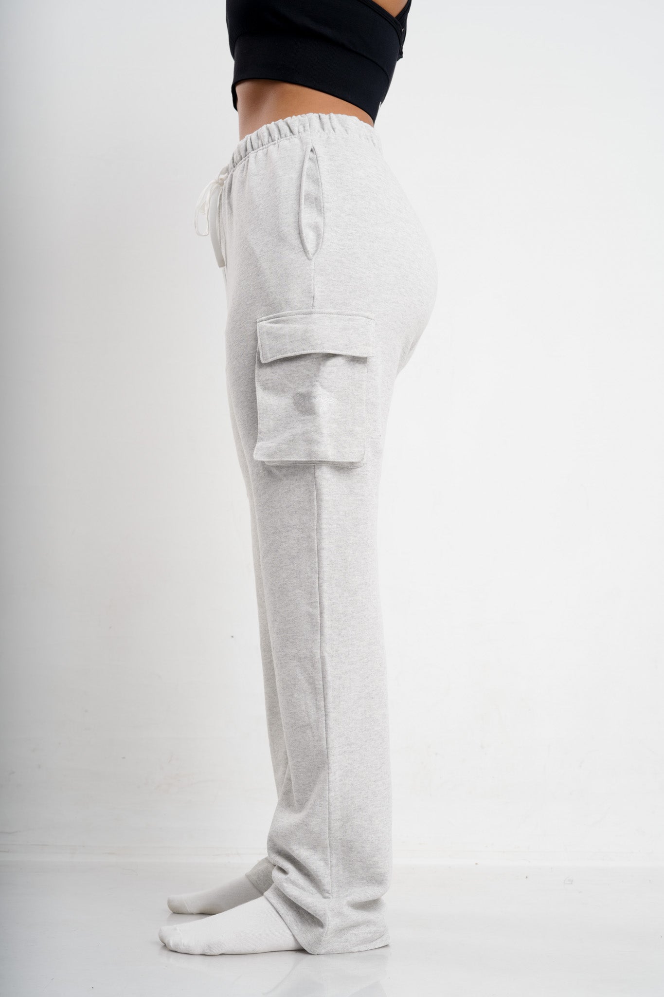 Essential Relaxed Cargo jogger - Light Grey Marl
