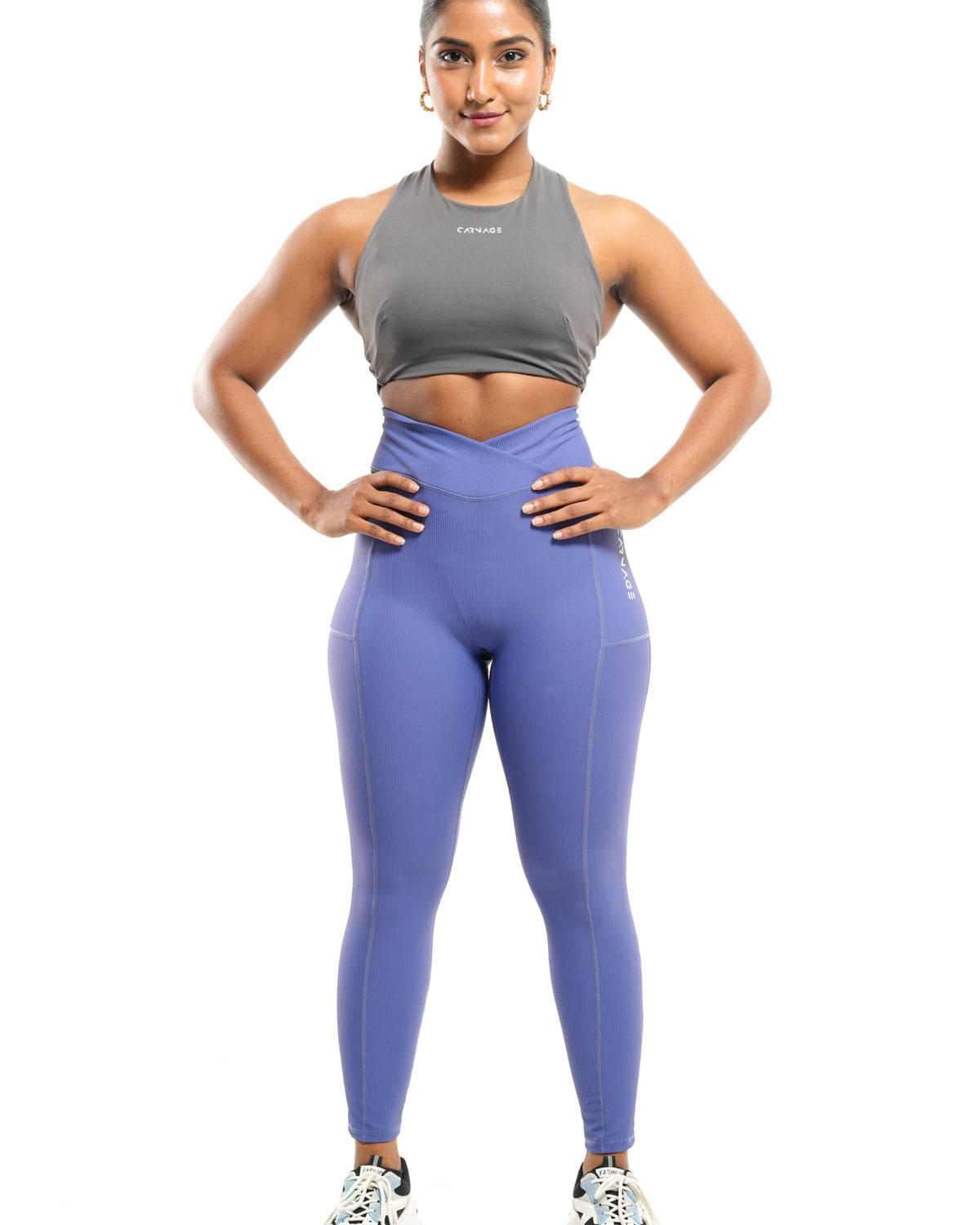 Ribbed V Taper Pocket Legging