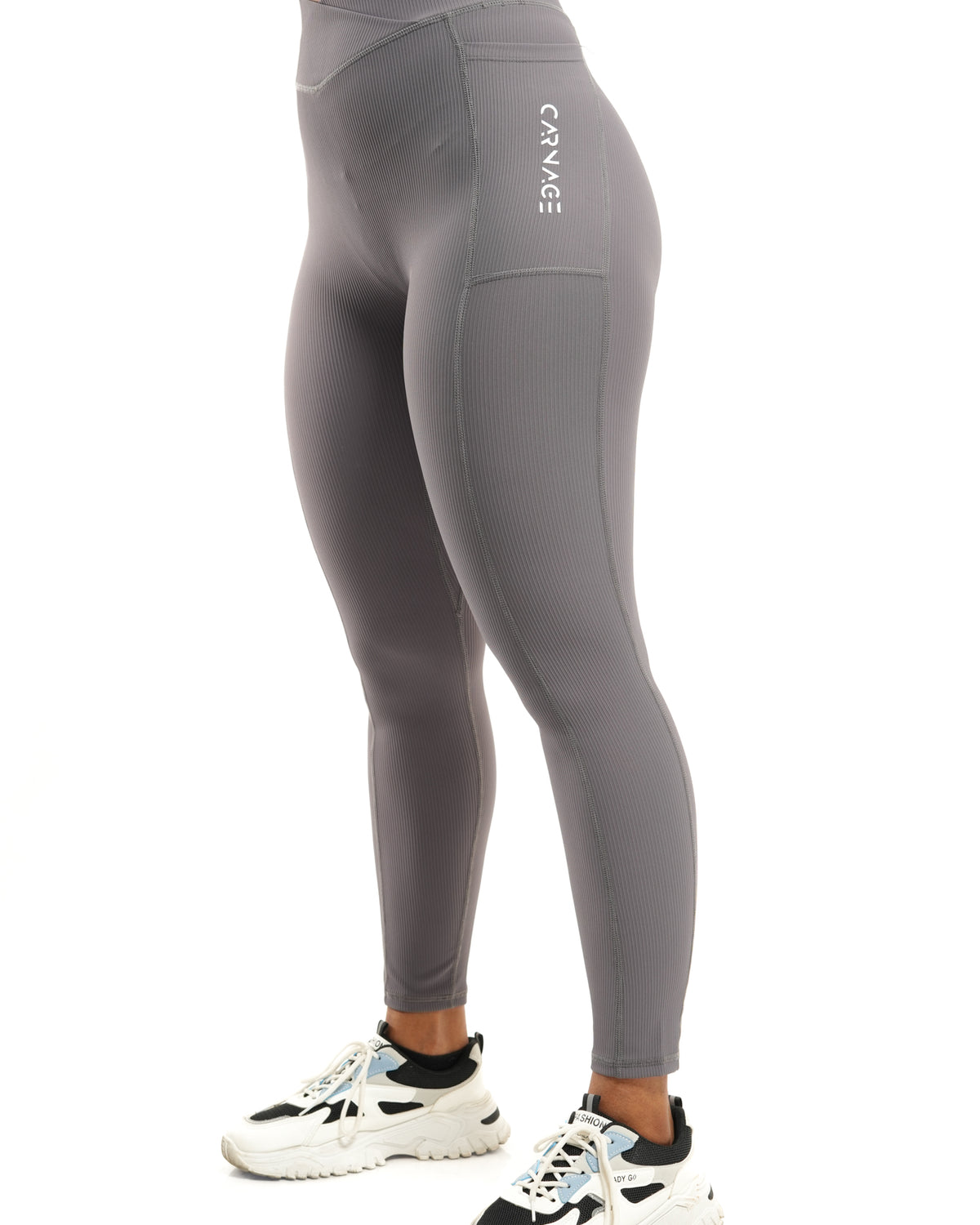 Ribbed V Taper Pocket Legging