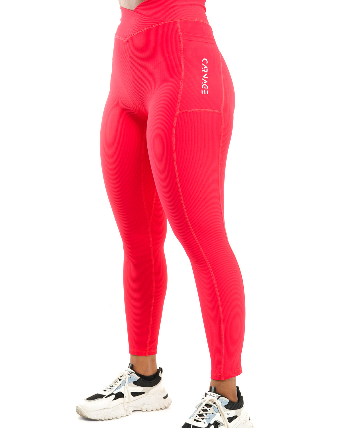 Ribbed V Taper Pocket Legging