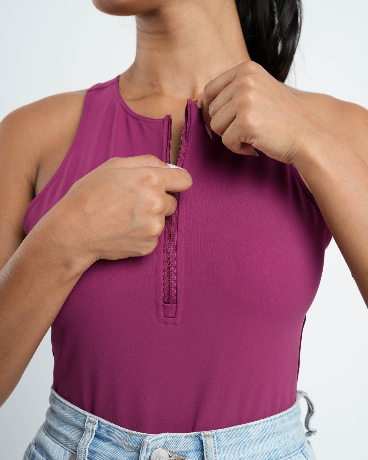 Refined Zip Up Bodysuit
