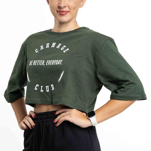 Be Better Oversize Crop - Olive Green