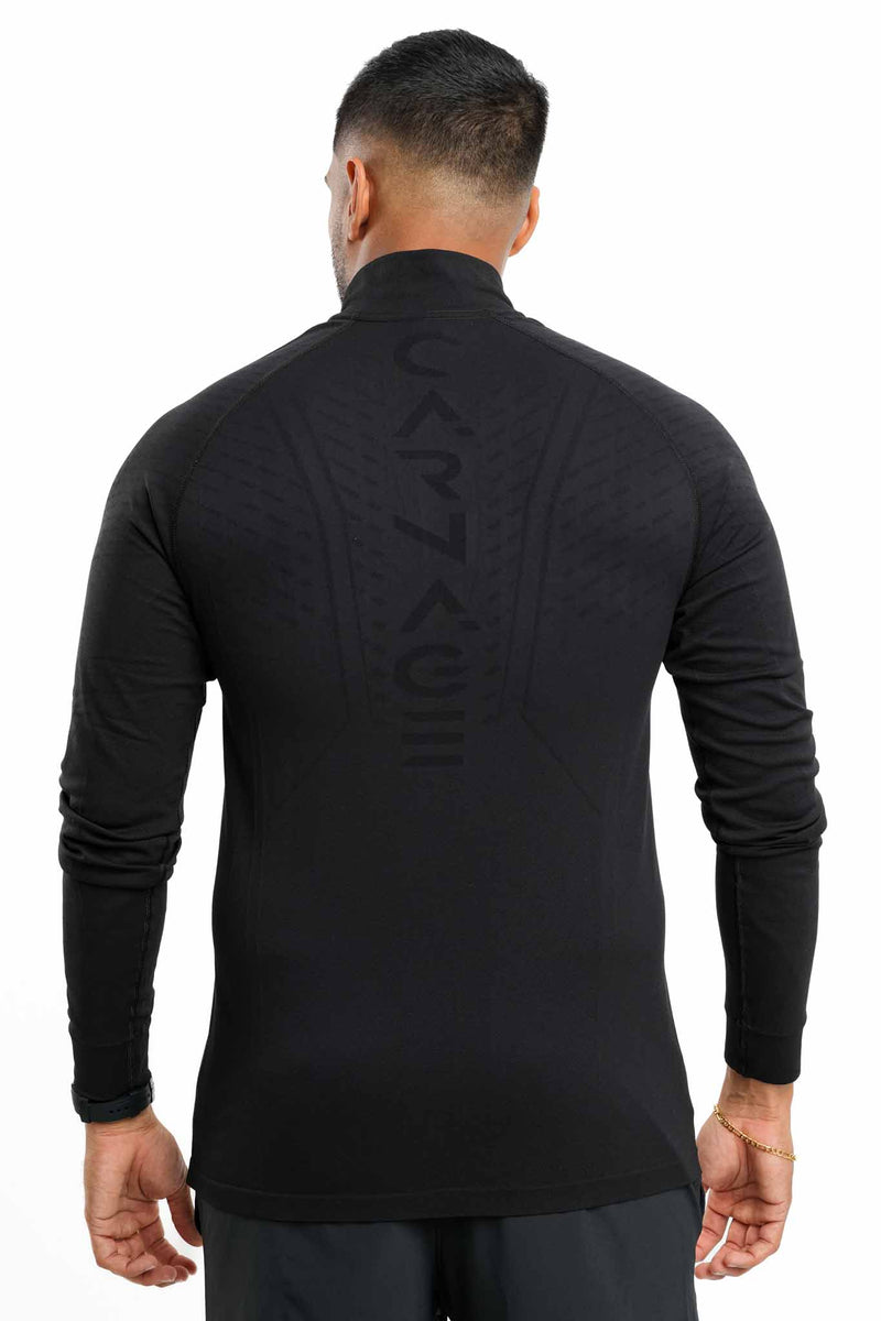 Seamless 1/4 Zip Up Long Sleeve Tee