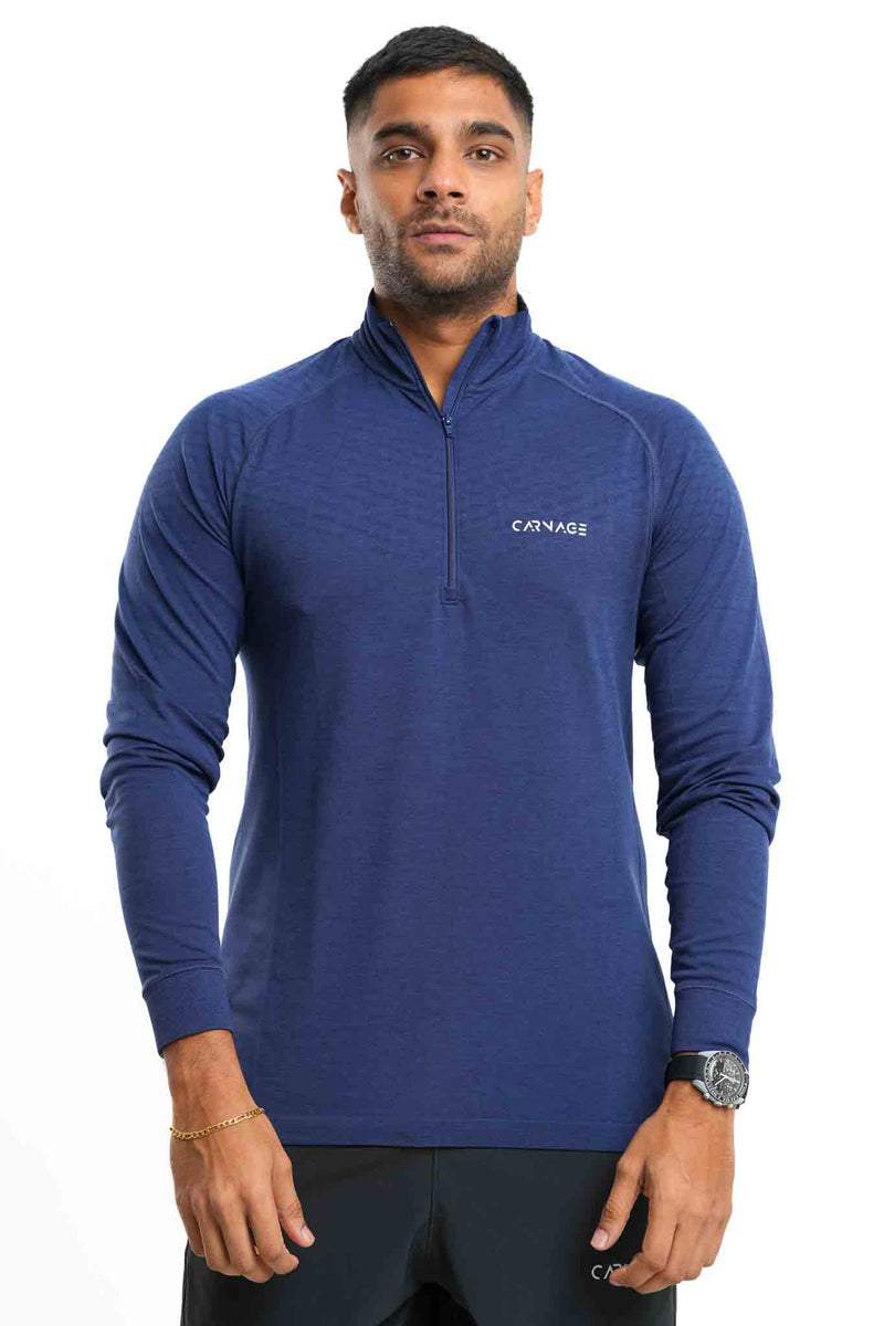 Seamless 1/4 Zip Up Long Sleeve Tee