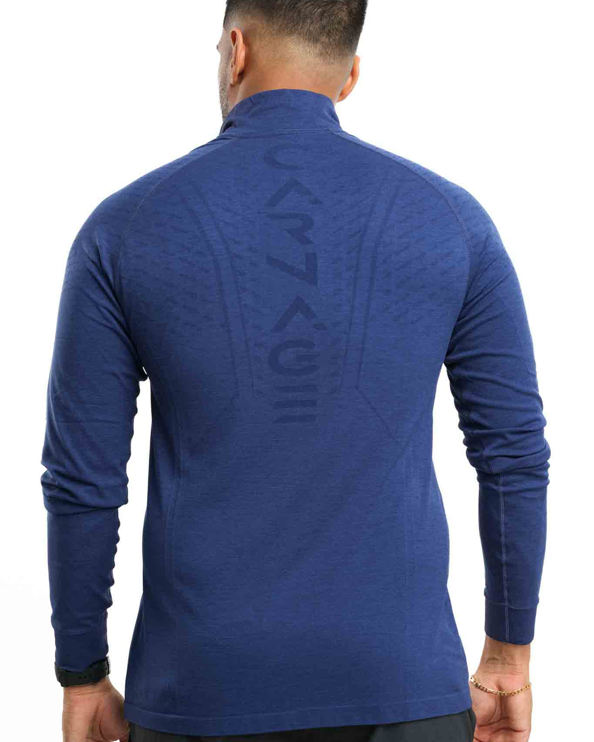 Seamless 1/4 Zip Up Long Sleeve Tee