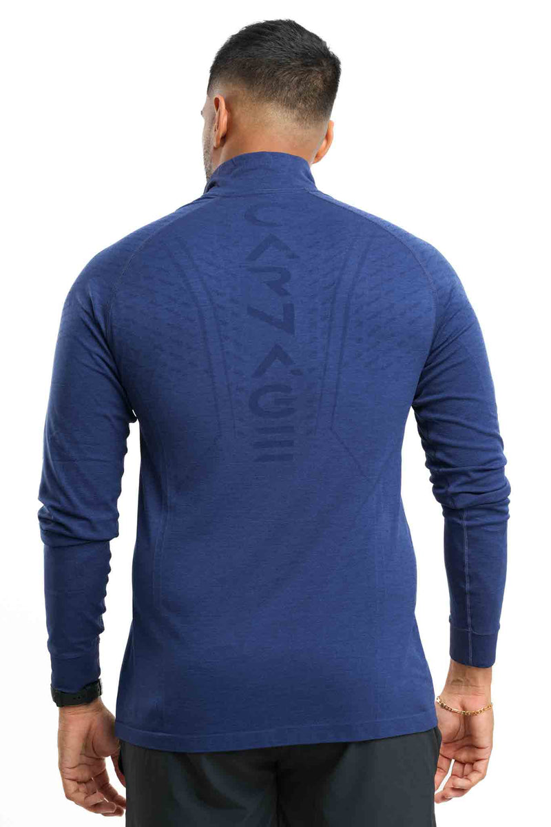 Seamless 1/4 Zip Up Long Sleeve Tee