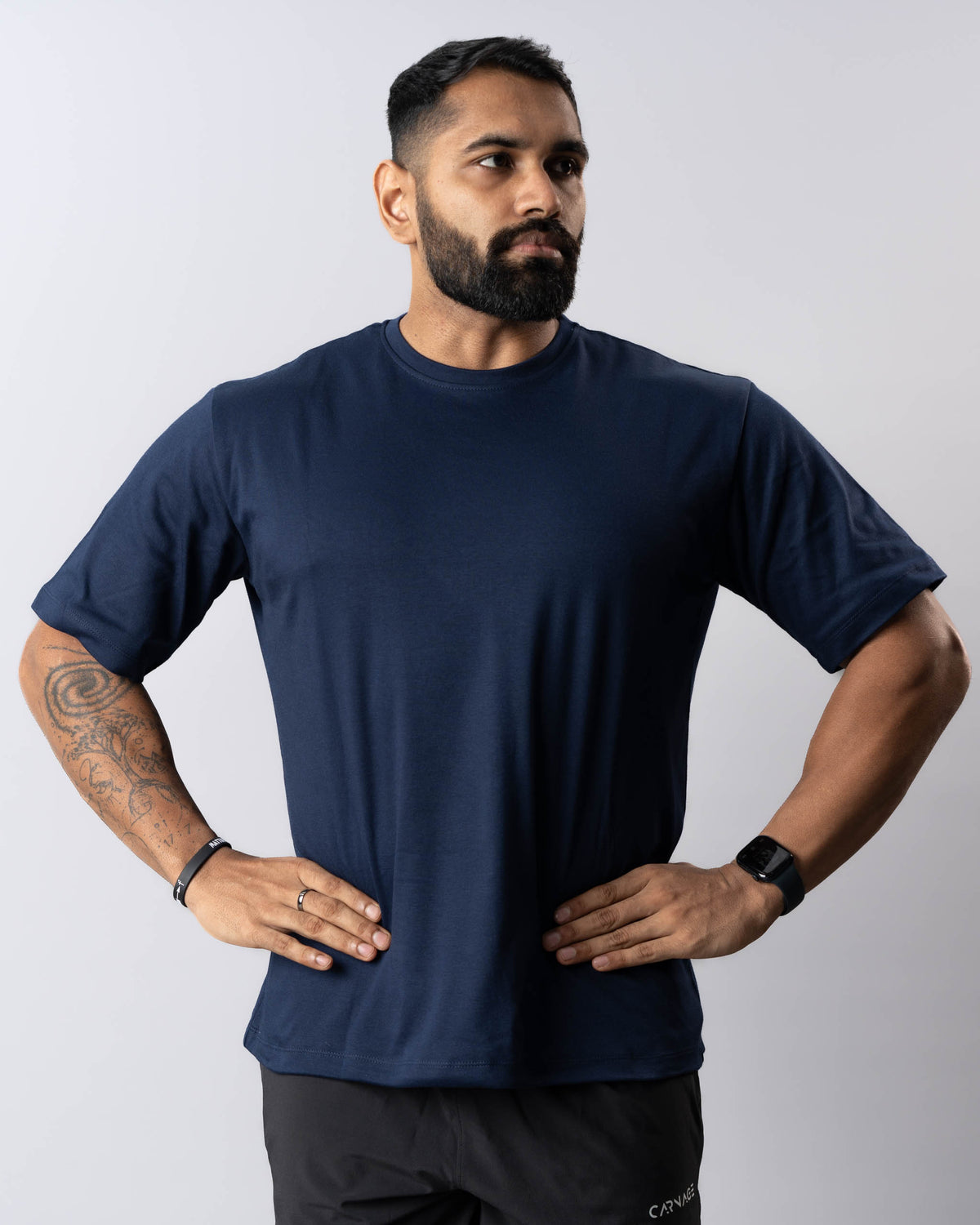 Carnage Old School Oversize Tee - Navy Blue