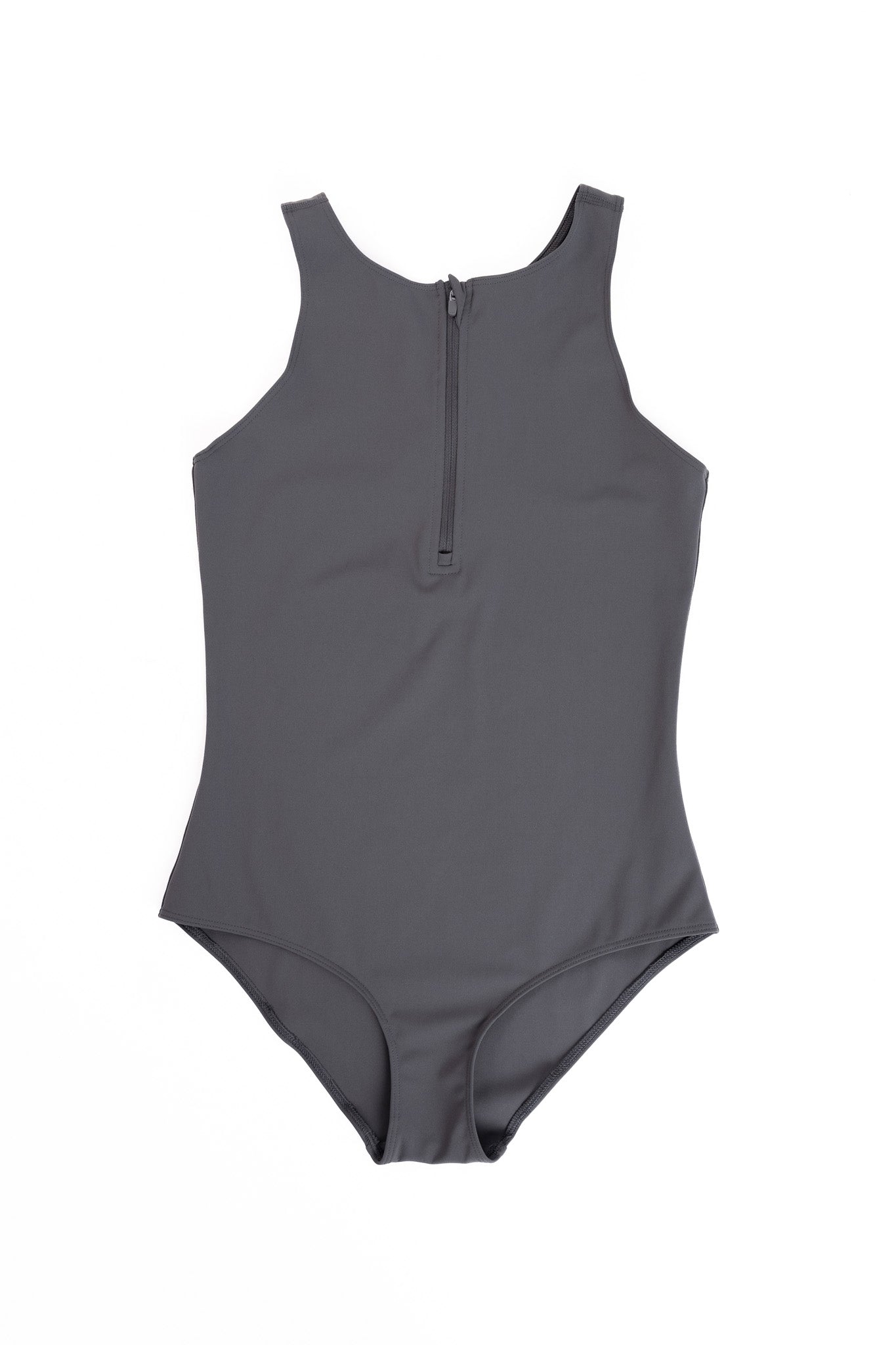 Refined Zip Up Bodysuit - Coal Grey