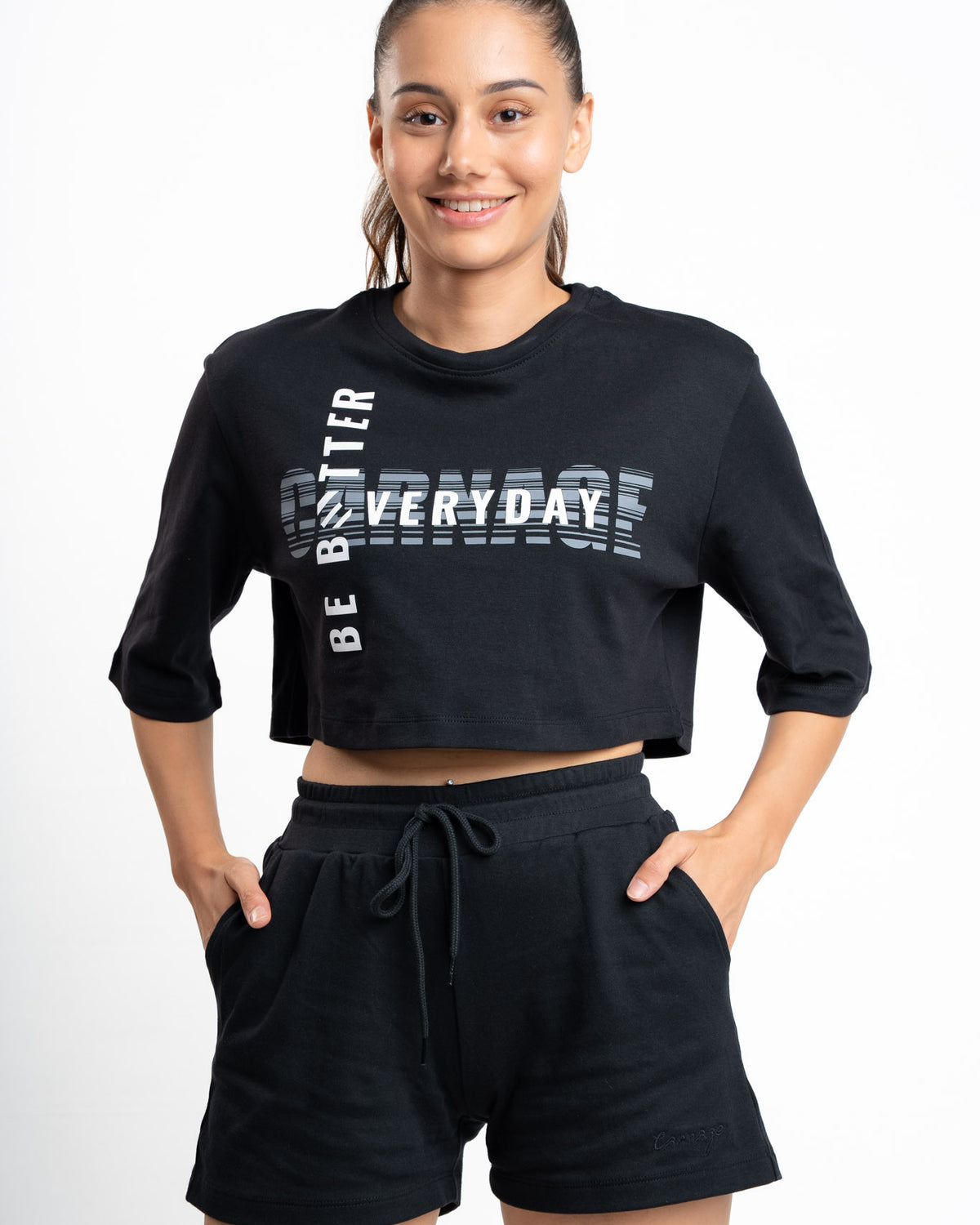 Slogan Oversized Crop