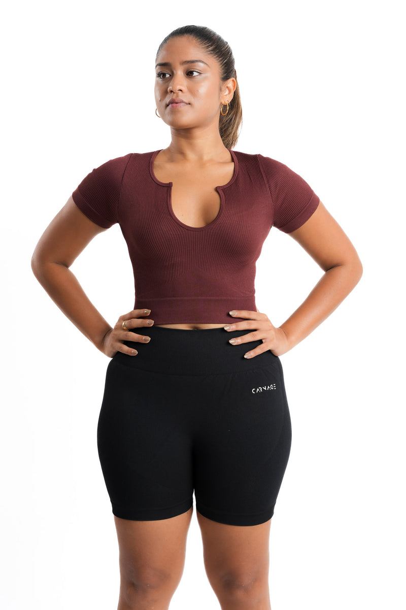 Athleisure V Neck Crop