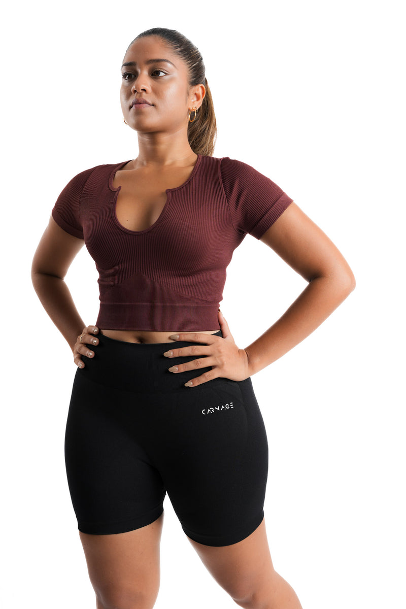 Athleisure V Neck Crop