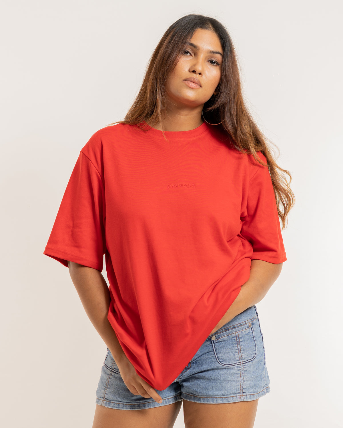 Desire Oversize Tee - Pacific Red