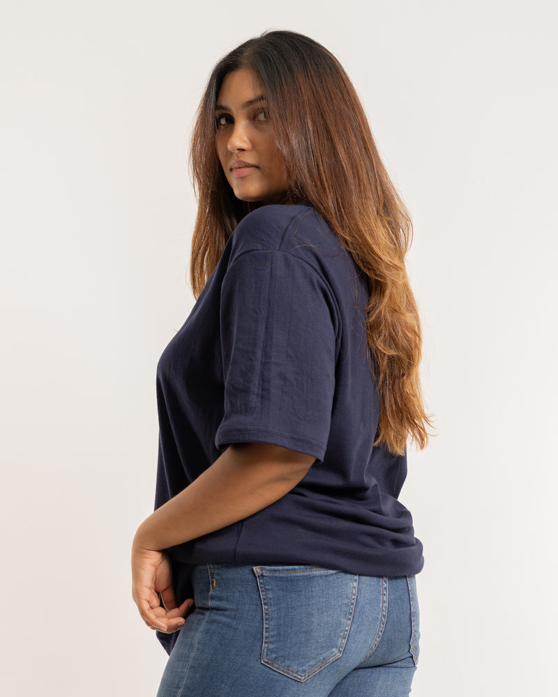 Desire Oversize Tee - Navy Blue