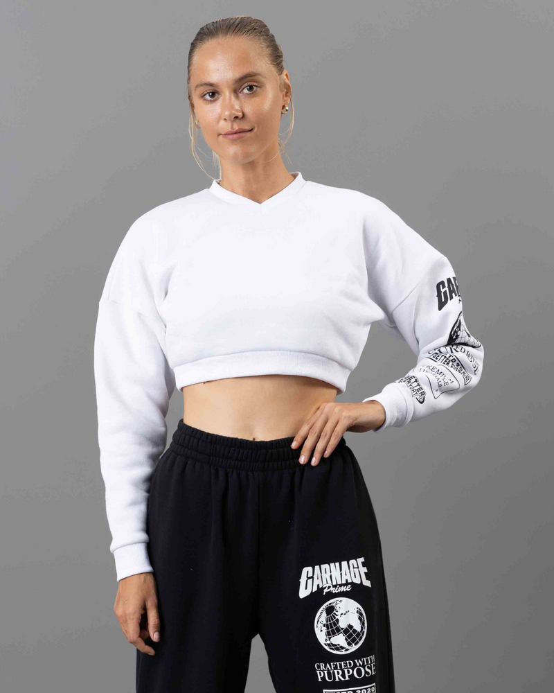 Globe Stride Crop Sweat Shirt