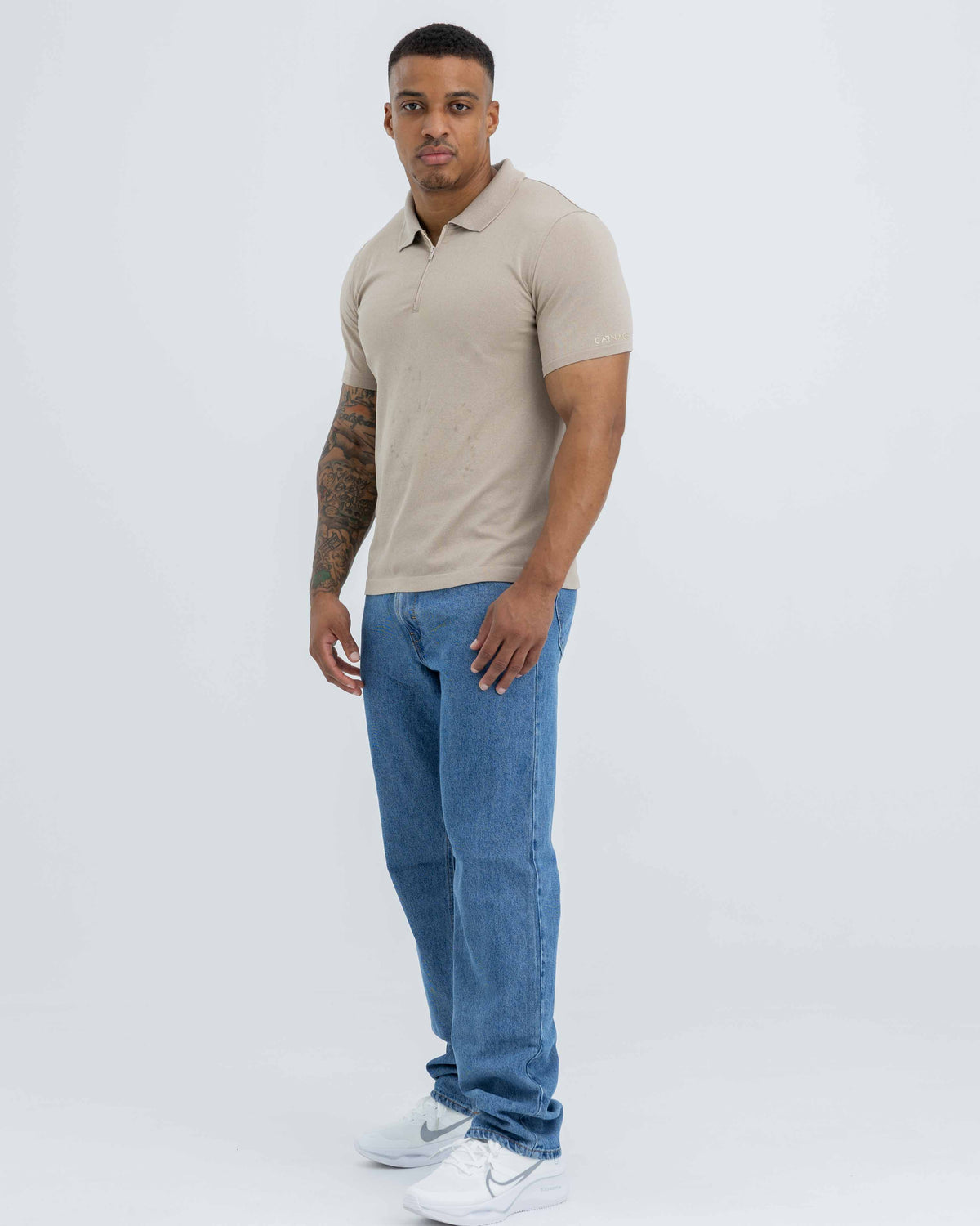 Heather 1/4 Zip Up Polo
