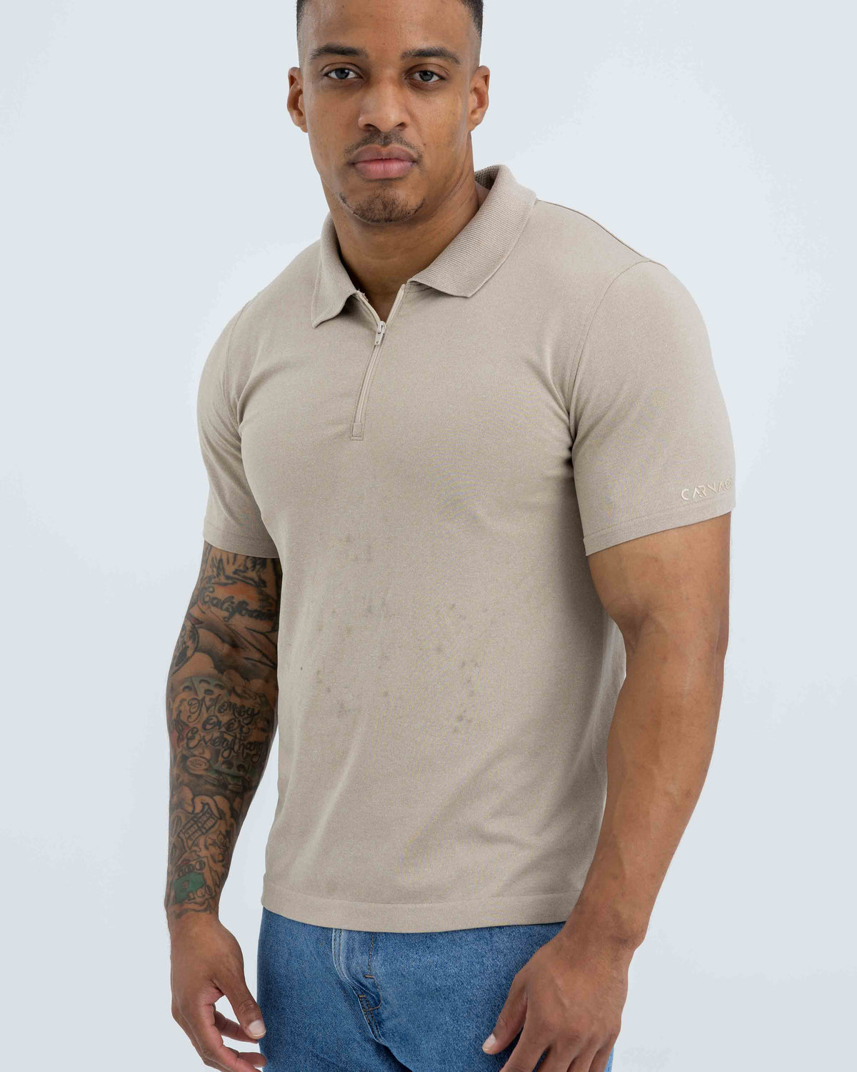 Heather 1/4 Zip Up Polo