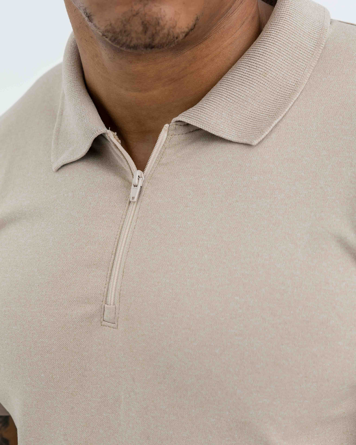 Heather 1/4 Zip Up Polo
