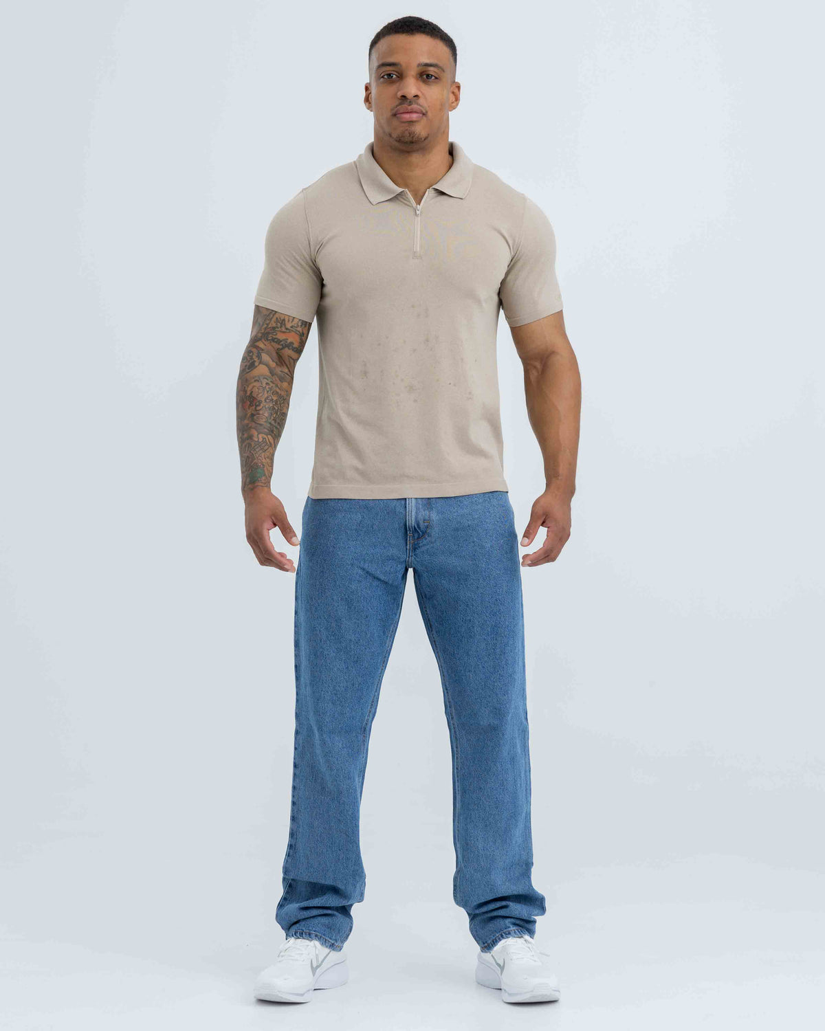 Heather 1/4 Zip Up Polo
