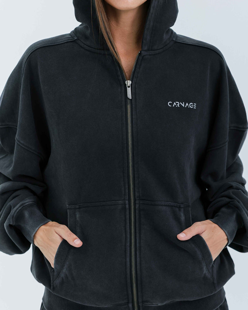 Essence Washed Zip Up Hoodie