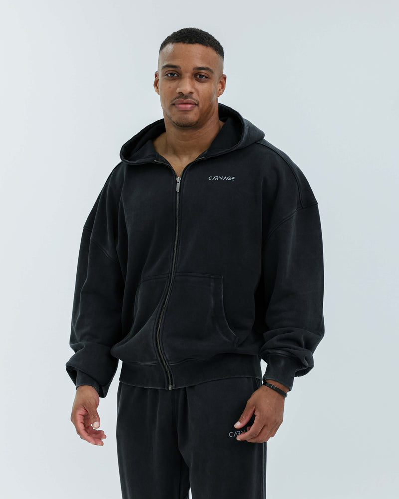 Essence Washed Zip Up Hoodie
