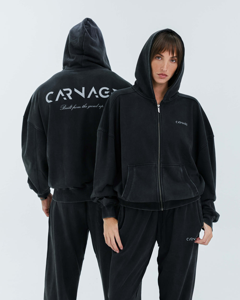 Essence Washed Zip Up Hoodie