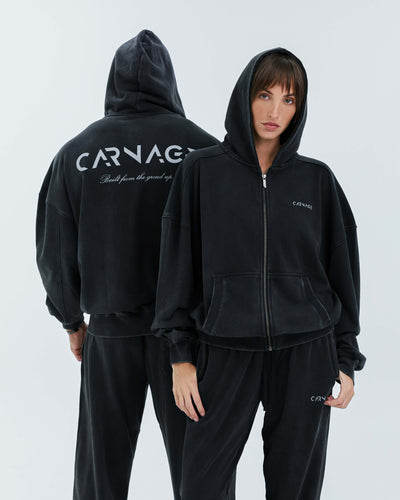 Essence Washed Zip Up Hoodie