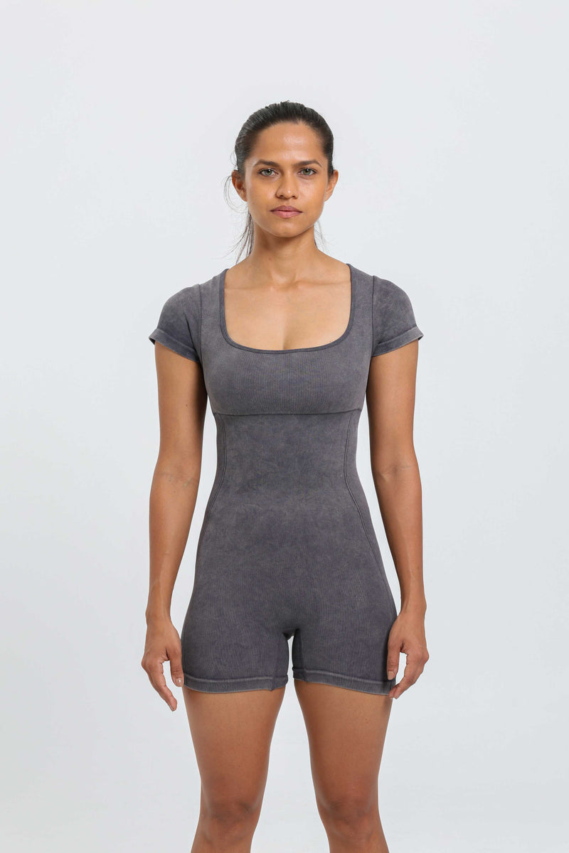 Obsidian Square Neck Romper