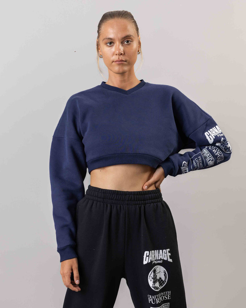 Globe Stride Crop Sweat Shirt