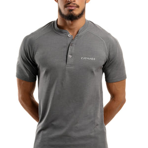 Classic Seamless Henly polo Tee - Charcoal