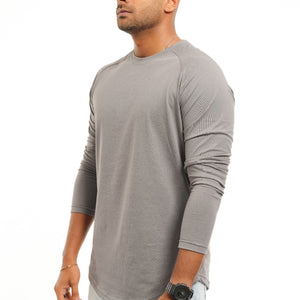 Essential Long sleeve Tee - V2 - Charcoal Grey